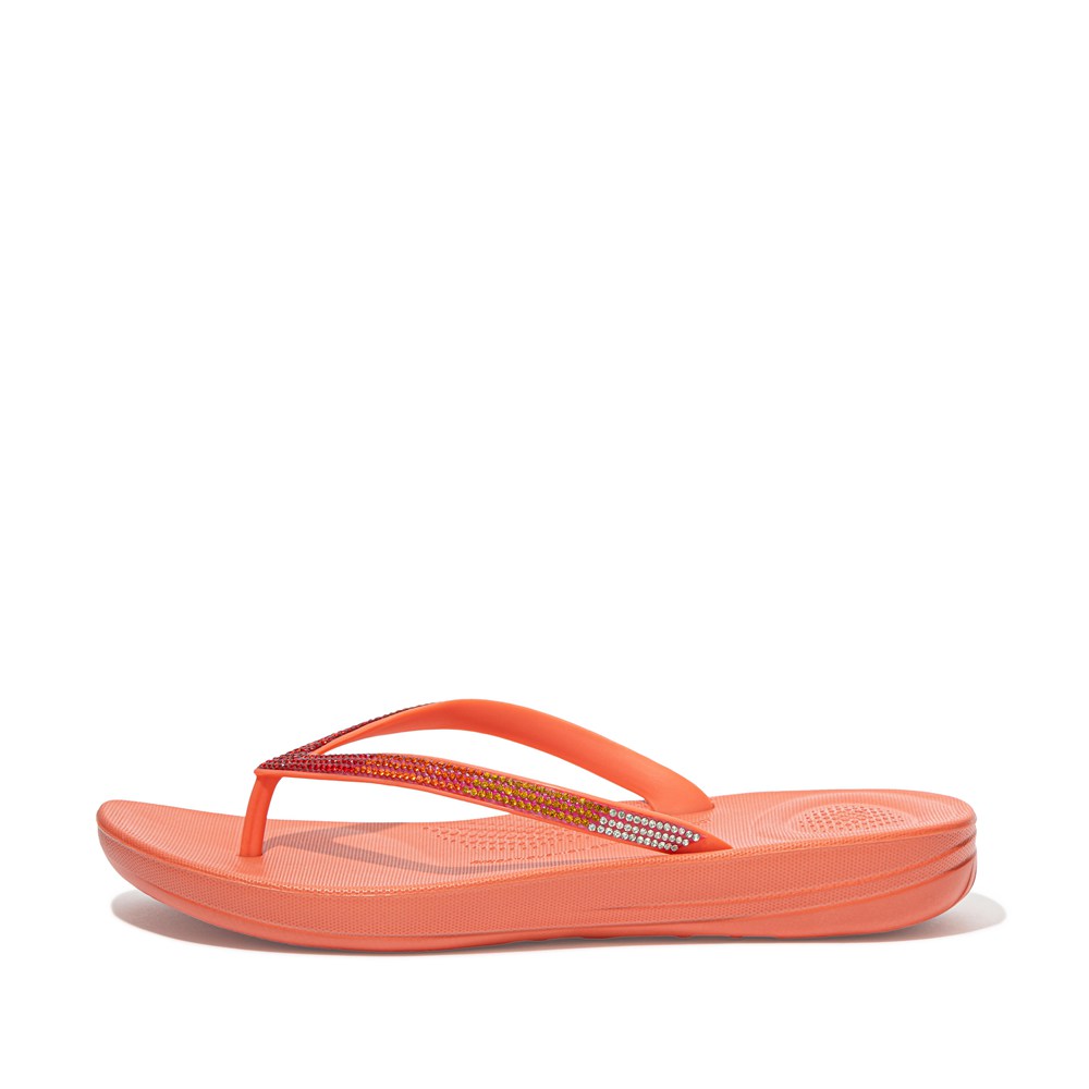 Fitflop Womens Flip-flops Coral Pink - Iqushion Ombré Sparkle - 51JDSVQGZ